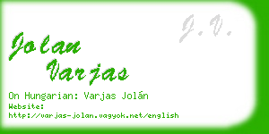 jolan varjas business card